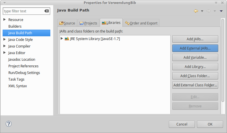 Eigenschaften unseres Projekts