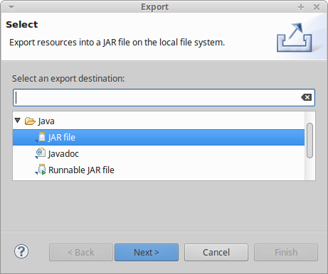 Export-Dialog in Eclipse
