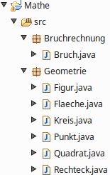 Pakete bruchrechnung und geometrie mit einigen Klassen